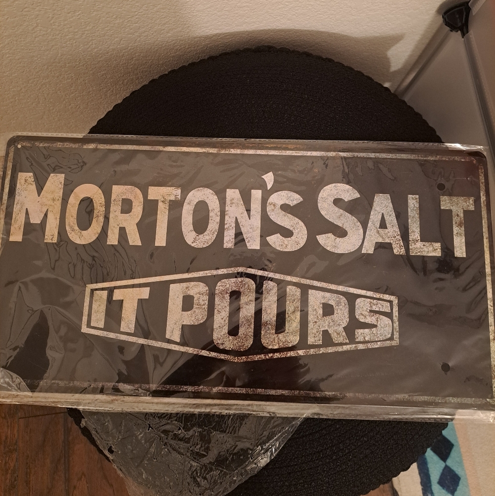 NWT Morton's Salt Metal Sign
